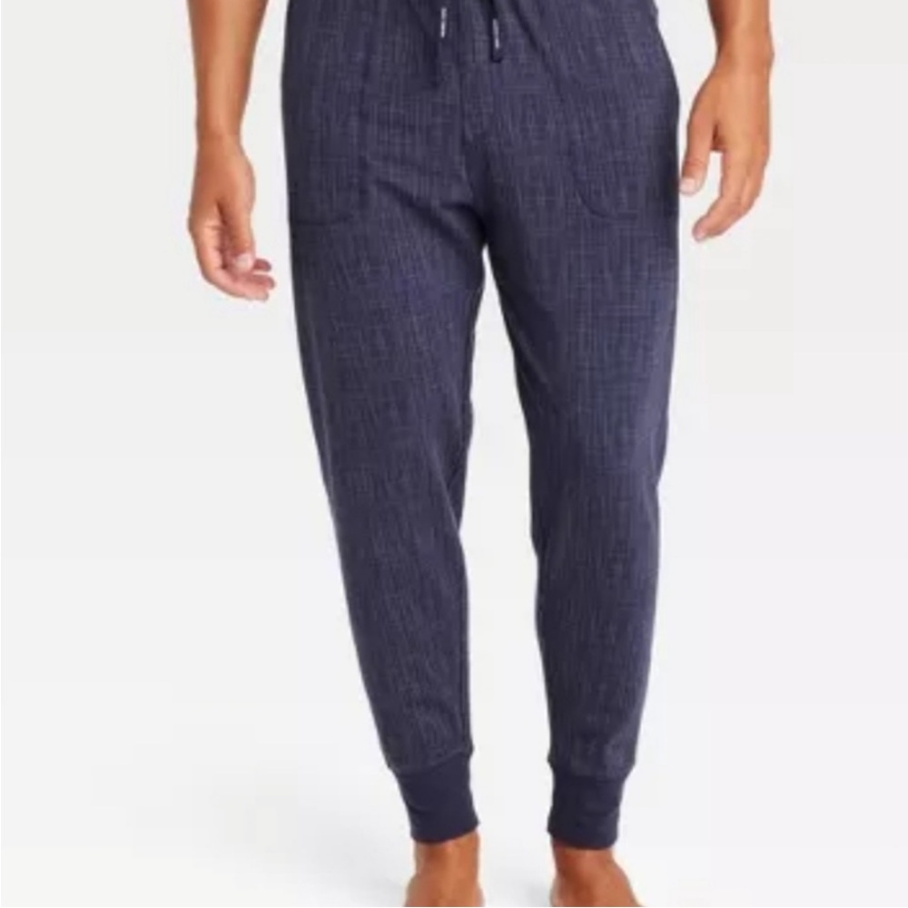 Pair of Thieves Men's Black and Gray Grid Drawstring Jogger Pants Size Large